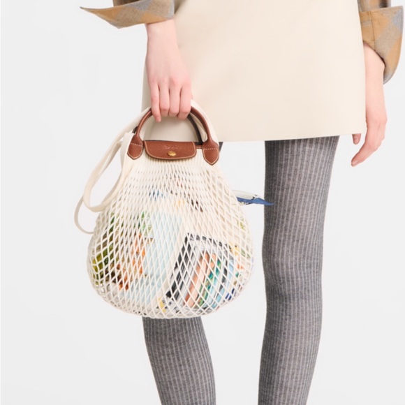 Longchamp Le Pliage Filet Ecru bag - Picture 3 of 3